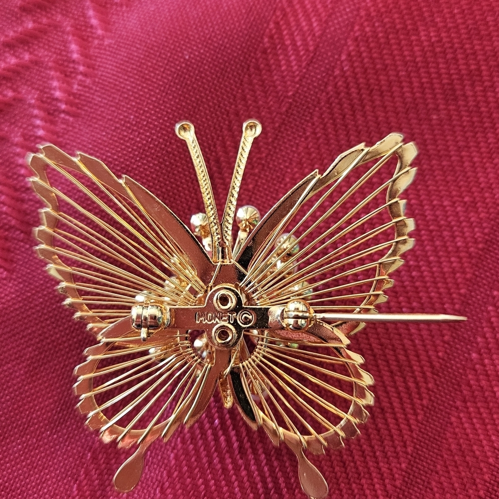 MONET Butterfly Brooch with Pearls - Picture 2 of 5